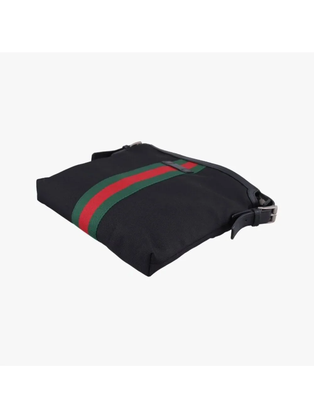 Gucci Sherry Line Black Red Green Canvas Tote